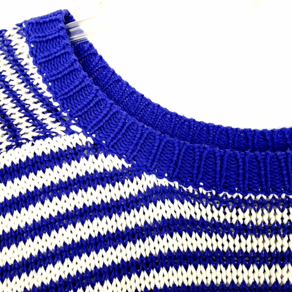 Cobalt Blue/White Striped Sweater by Forever 21 - Picture 6 of 13